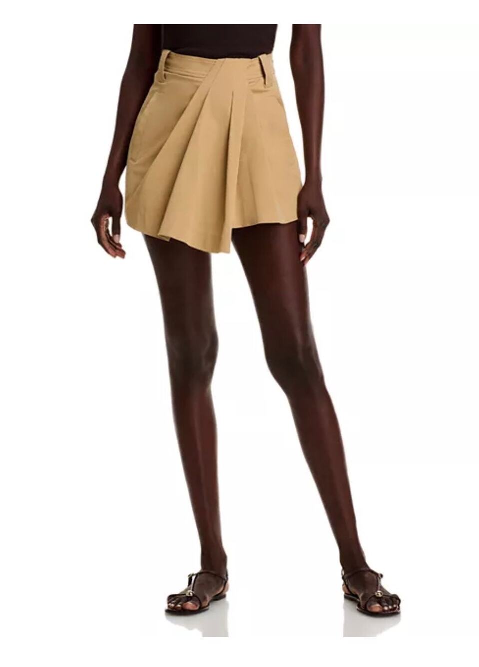 ALC Brody Asymmetrical Hem Shorts in Desert Beige 2